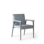 Reprise Metal Guest Chair, Wood Arm Caps