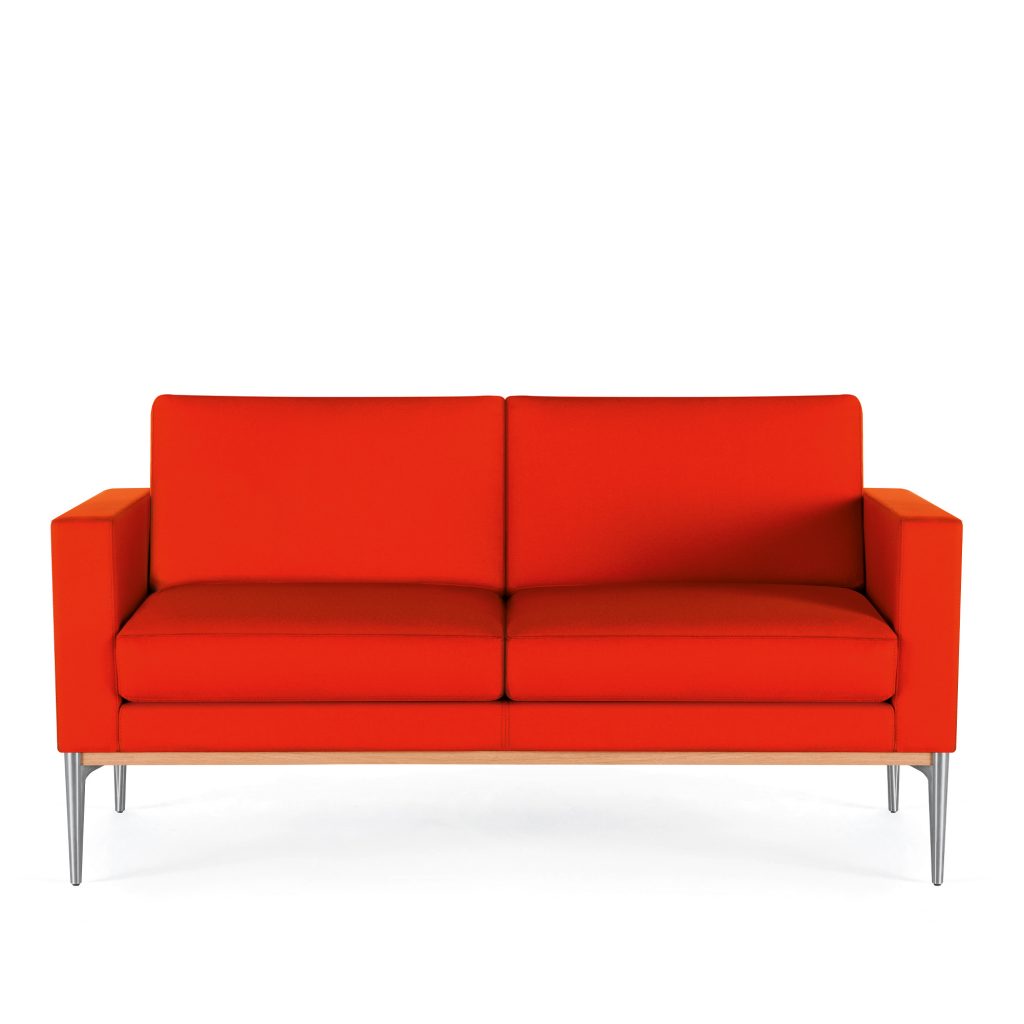 Uptown Social Love Seat, 4in. Arm, Wood Trim