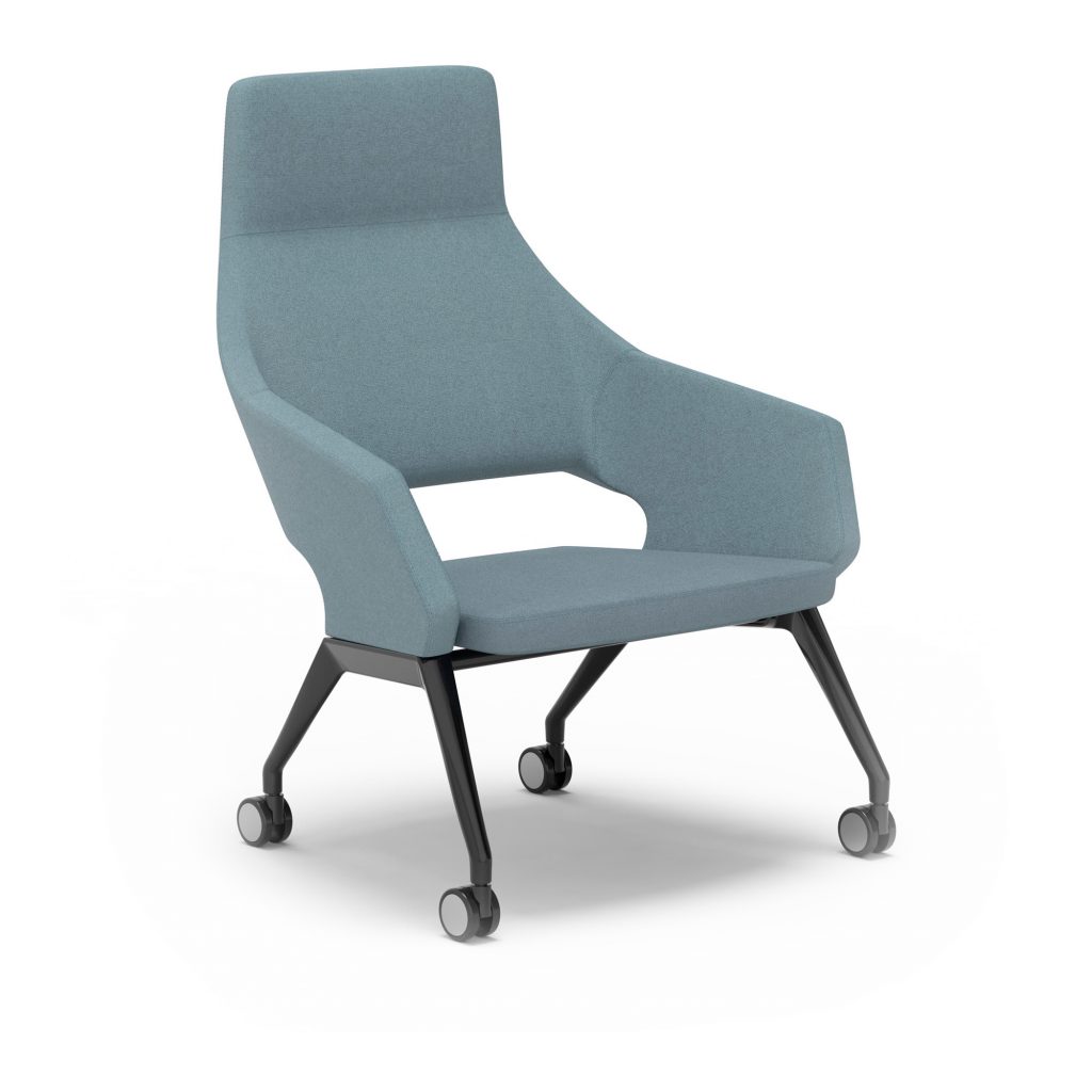 Flirt Lounge, High Back, 4-Leg Base, Casters