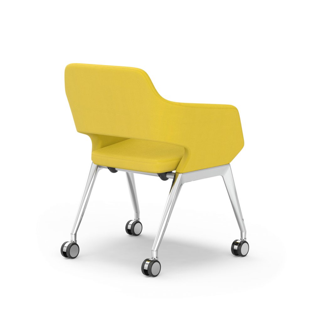 Flirt Guest, Nesting, 4-Leg Base, Casters, Rear View