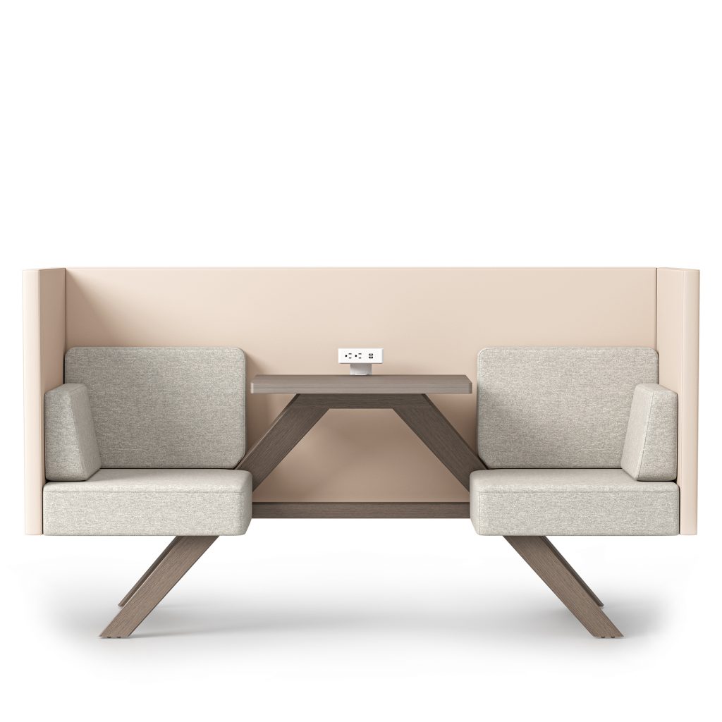 Two-Seat Lounge Booth, Low Panels, Power Module
