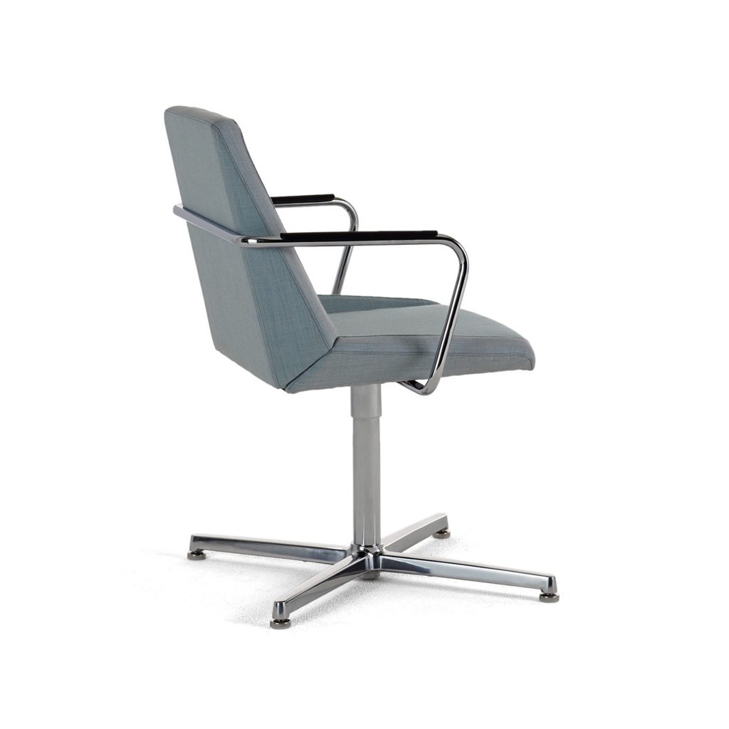 Nios Guest Chair, Swivel Base, Leather Arm Cap