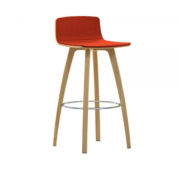 Chatter Stool, Bar-Height, Upholstered Seat & Back