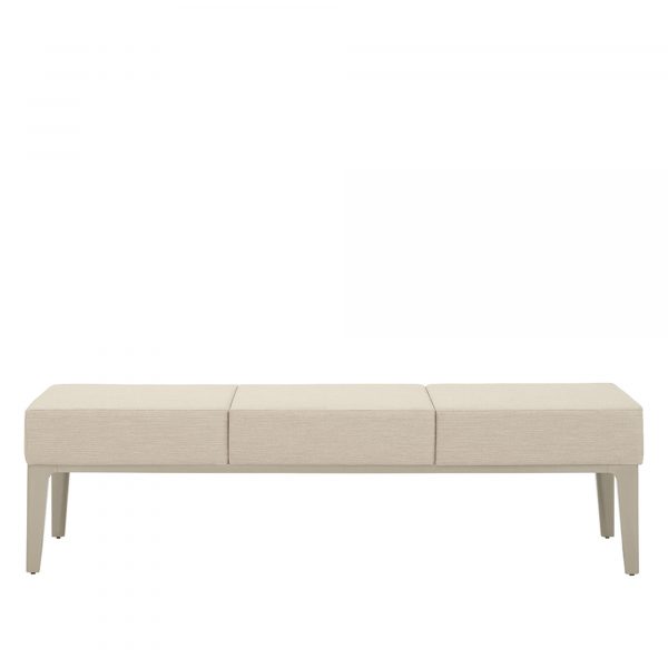 Domo 3 Seat Bench, Metallic Champagne Base