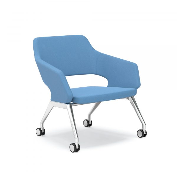 Flirt Lounge, Mid-Back, 4-Leg Base, Casters