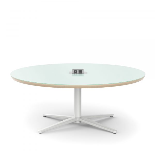 Flirt 42-Inch Occasional Table, Round, Back-Painted Glass Top