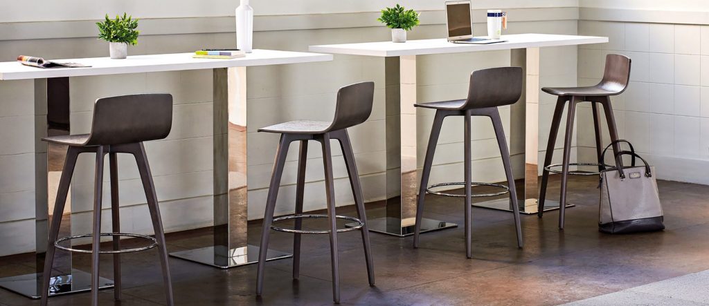 Chatter Barstool, Wood Seat, Slate Grey