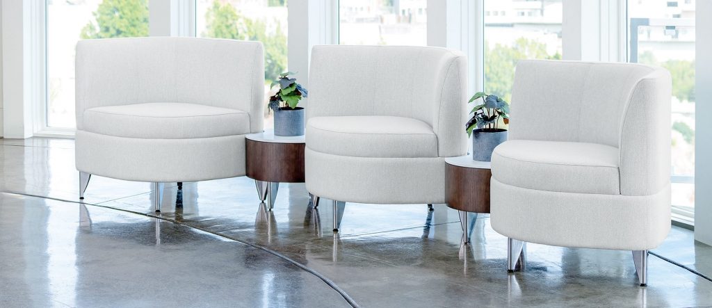 Leaf Lounge Chairs with Inline Tables