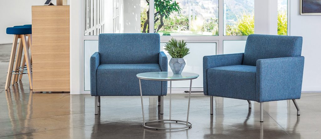 Intima Lounge Chairs with Savina Occasional Table