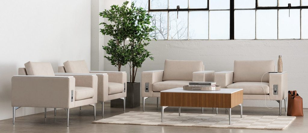 Uptown Social Lounge Chairs, Corian Arm Caps