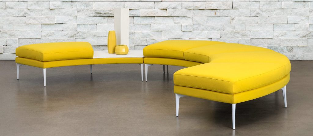 Uptown Social Modular Bench Configuration, Corian Table