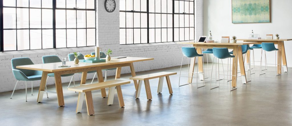 Delen Meeting Table, Benches and Sidebar Table
