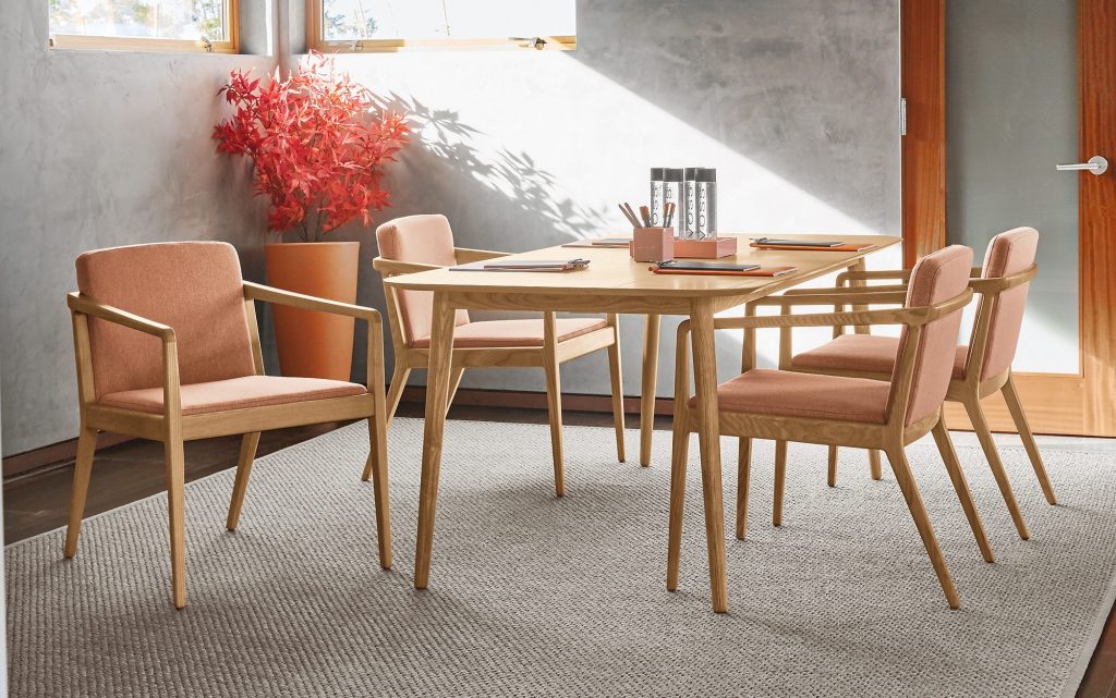 Kindred Guest Chairs with Hado Meeting Table
