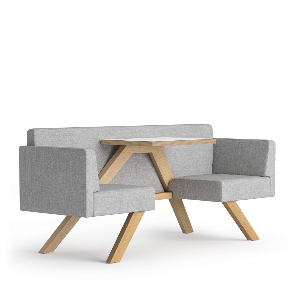 Two-Seat Bench Booth with Backrest, Laminate Top