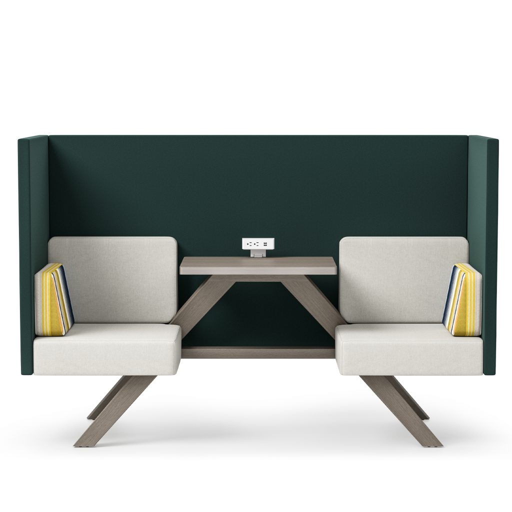 Two-Seat Lounge Booth, High Panels, Power Module