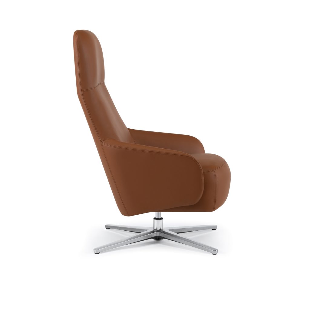 Dava High-Back, Metal Swivel Base, Side View