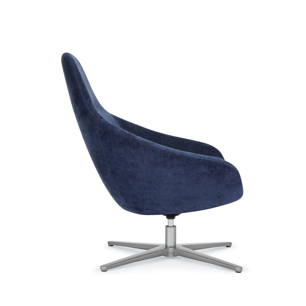 Odette High Back, Swivel Base, Side View