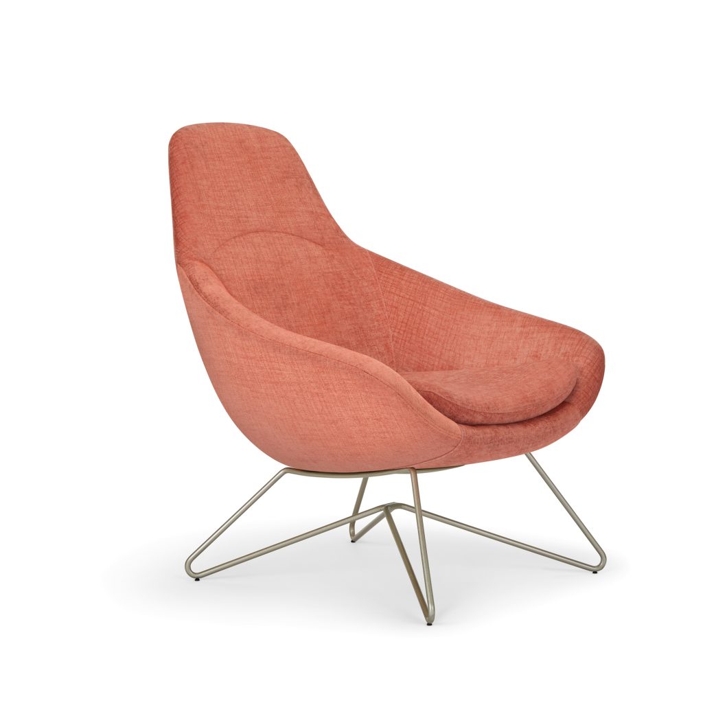 Odette High Back, Wire Rod Base, Side View
