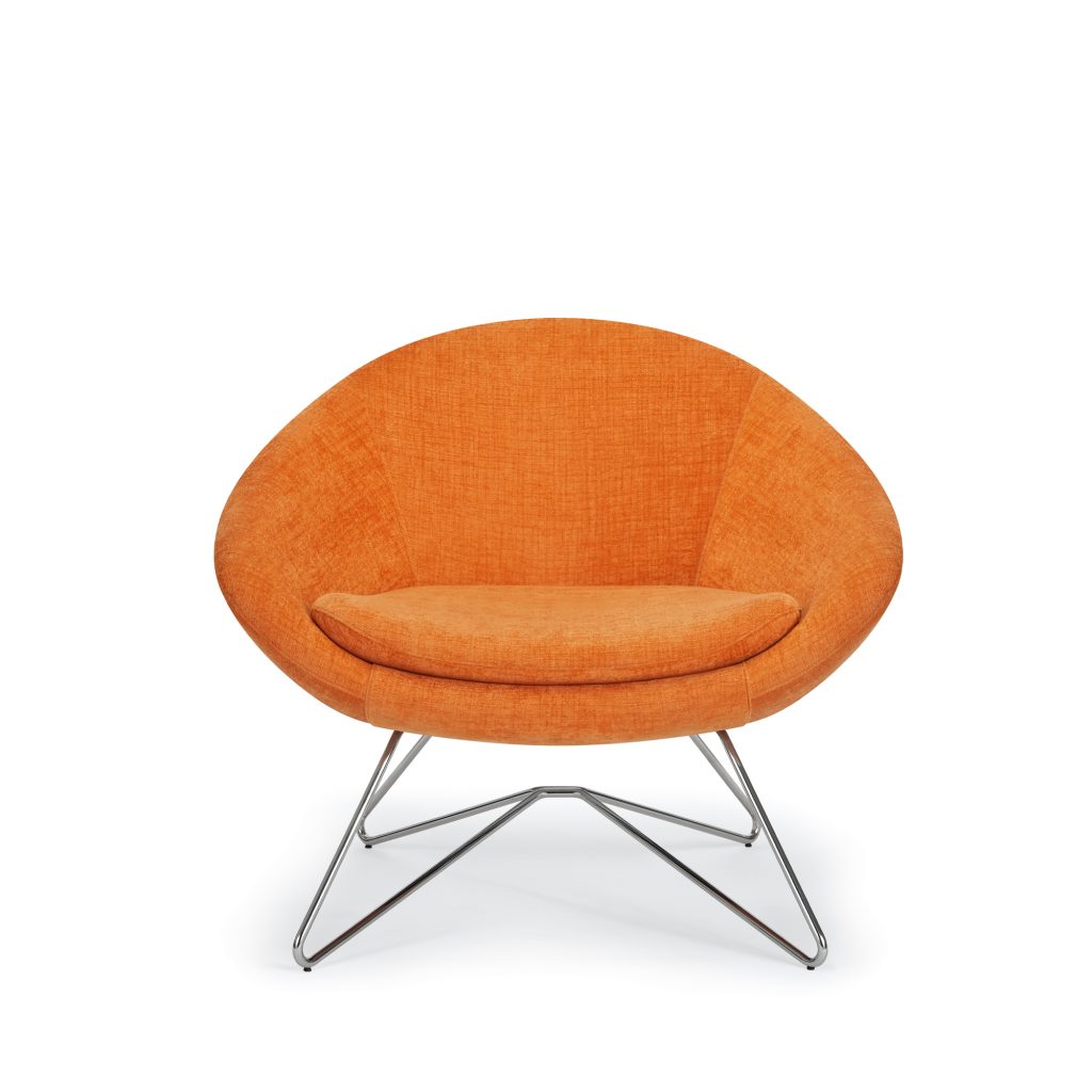 Odette Mid-Back, Wire Rod Base, Front View