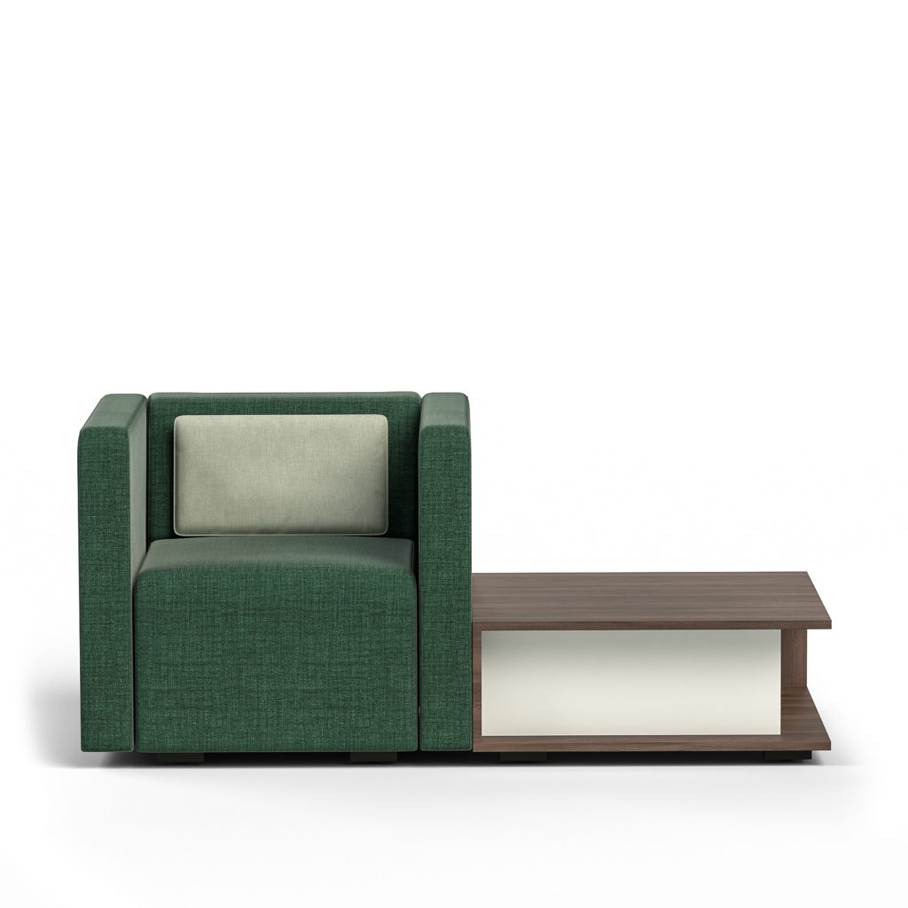 Lounge Chair with Arms, End Table