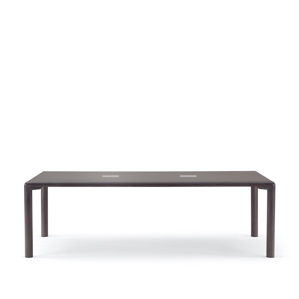 Conduit 29-inch Height Table, Slate Grey, Front View