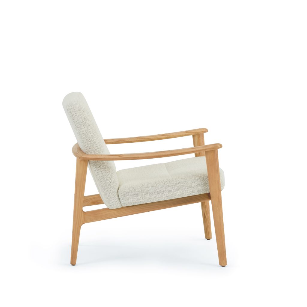 Laris Lounge, White Oak on Ash, Side View