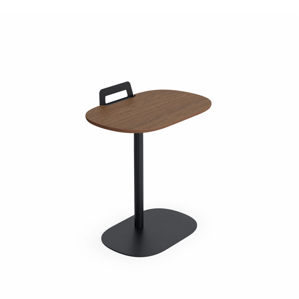 Keeper Pull-Up Table, Fixed Height with Device Holder, Walnut Top