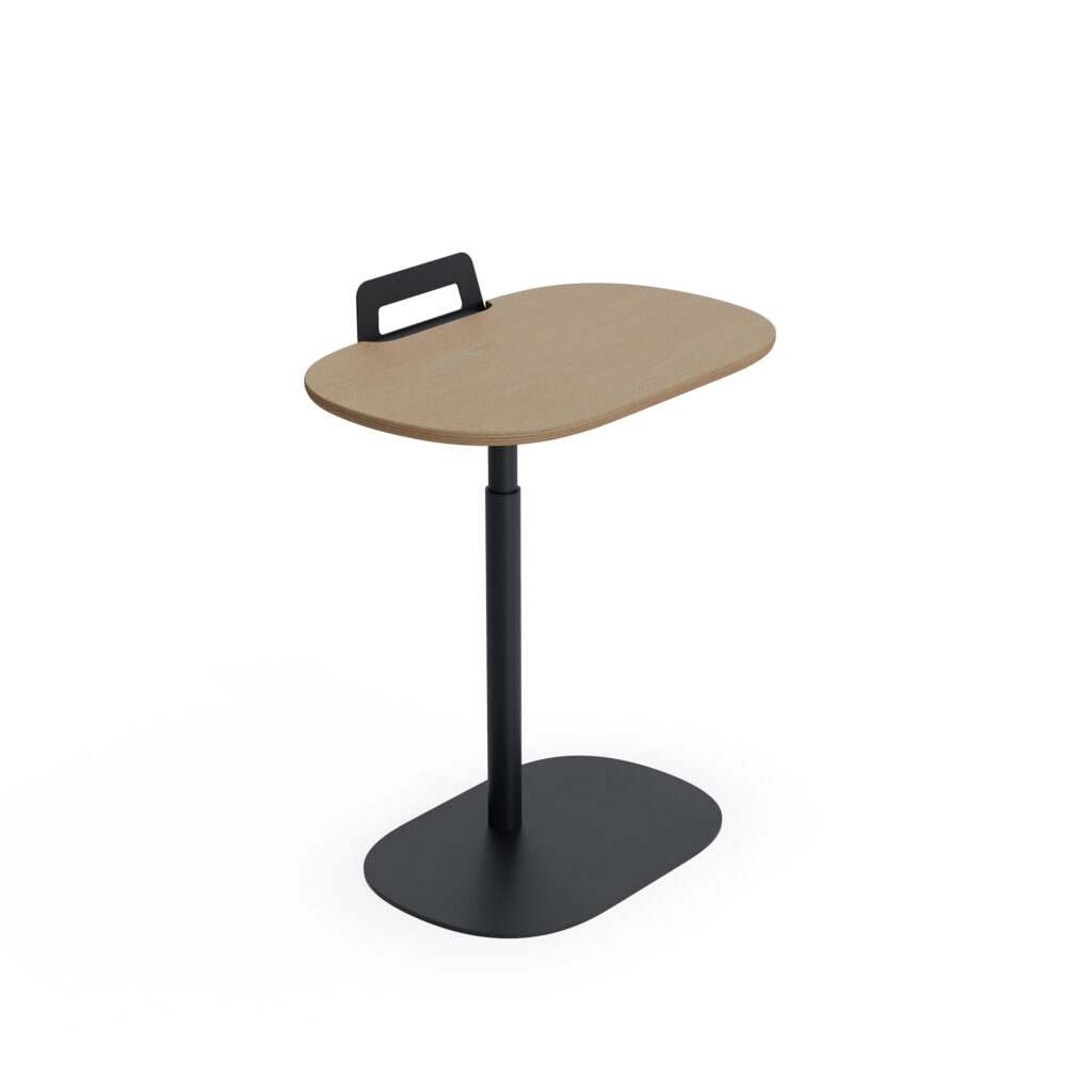 Keeper Pull-Up Table, Satin Black, Adjustable Height and Device Holder